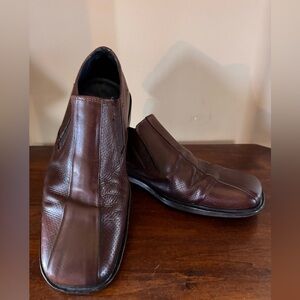 Bacco Bucci Dark Brown Leather Slip on Loafers made in Italy